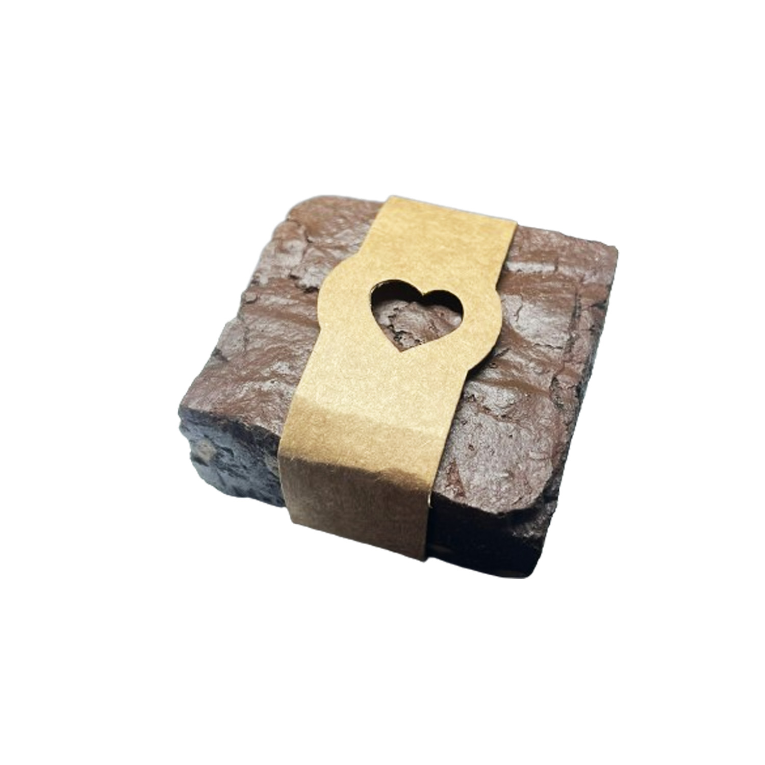 Cinta p/ Brownie c/ Visor De Coração Kraft (22 x 3,5 cm) 100 Unidades