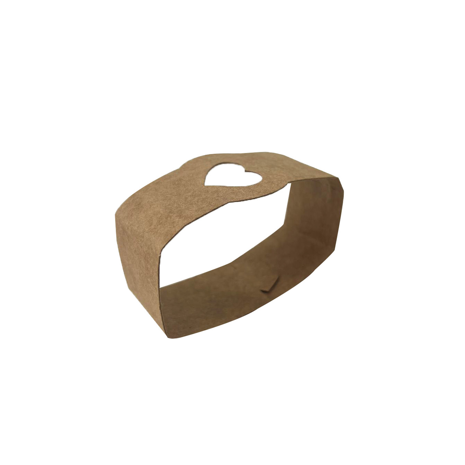 Cinta p/ Brownie c/ Visor De Coração Kraft (22 x 3,5 cm) 100 Unidades