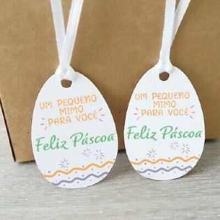 Tag ovo de Pascoa (4,3 x 6 cm) - 100 Unidades