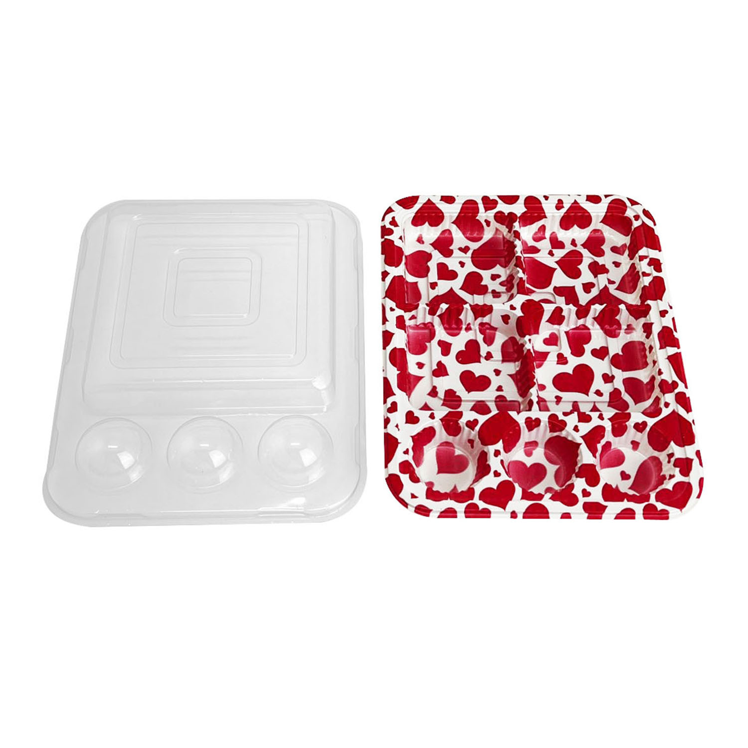 Embalagem Kit Festa 4 Cavidades e 3 Docinhos Top Coração – 5 Unidades