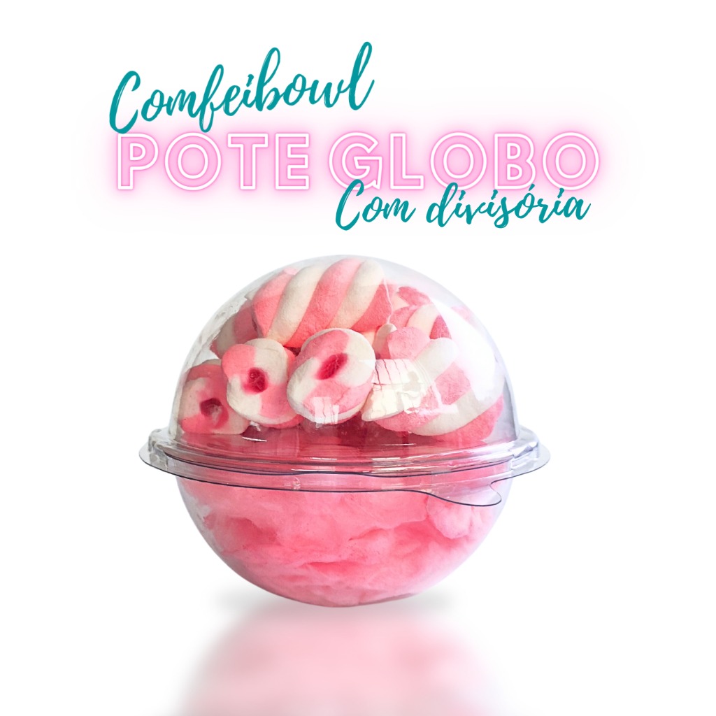 Confeibowl cristal c/ divisória 12cm - 3 unidades