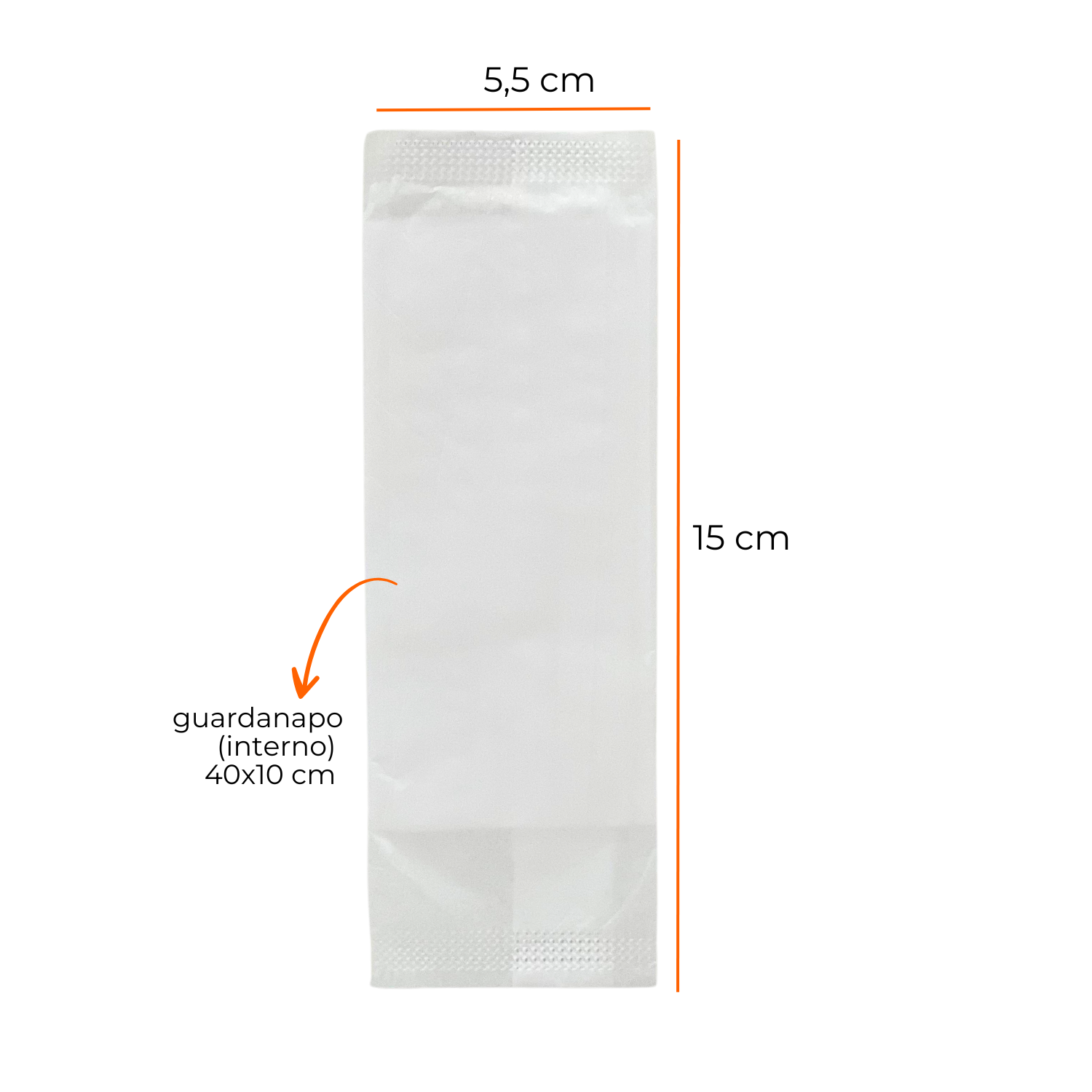 Sache Guardanapo liso 2 fls 40x10 - 500 saches