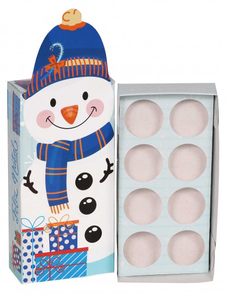 Caixa Natal Para 8 Bombons Boneco De Neve  (23,5 x 8 x 3,5 cm) - 5 Unidades