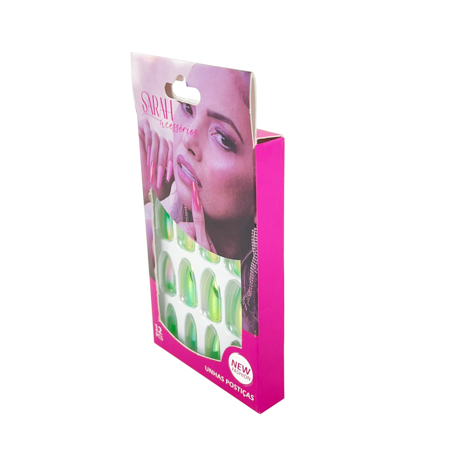 Embalagem Expositora para Unha Postiça (7,4 x 1,5 x 11,5 cm) Personalizada