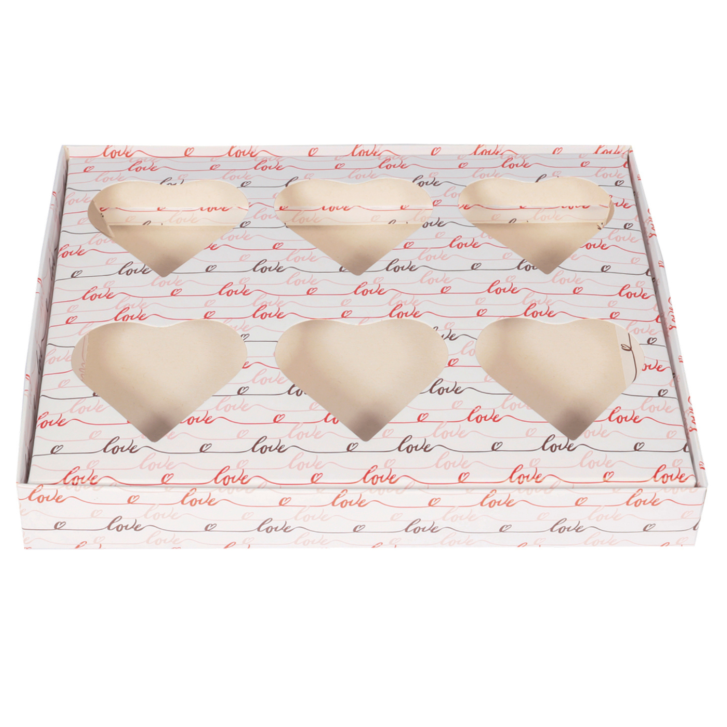 Caixa Love para 6 Corações de Chocolate de 25g - 5 Unidades