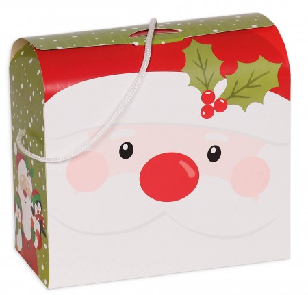 Caixa Lancheira Para 2 Panetones 100g Noel Ho Ho Ho (9 x 18 x 17 cm) - 5 Unidades
