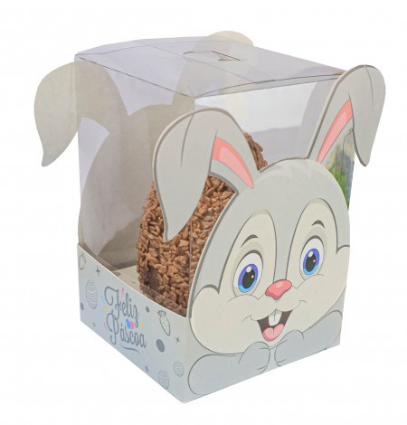 Caixa Vitrine Coelhinho P/ Ovo 100g - 5 Unidades