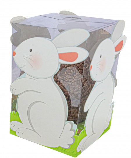 Caixa Vitrine Coelhinho Branquinho P/ Ovo 100g - 5 Unidades