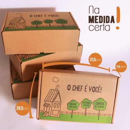 Caixa Papelão p/ Kits  N.3 (31,5 x 20,5 x 11,5cm) O Chef é Você - 25 unidades