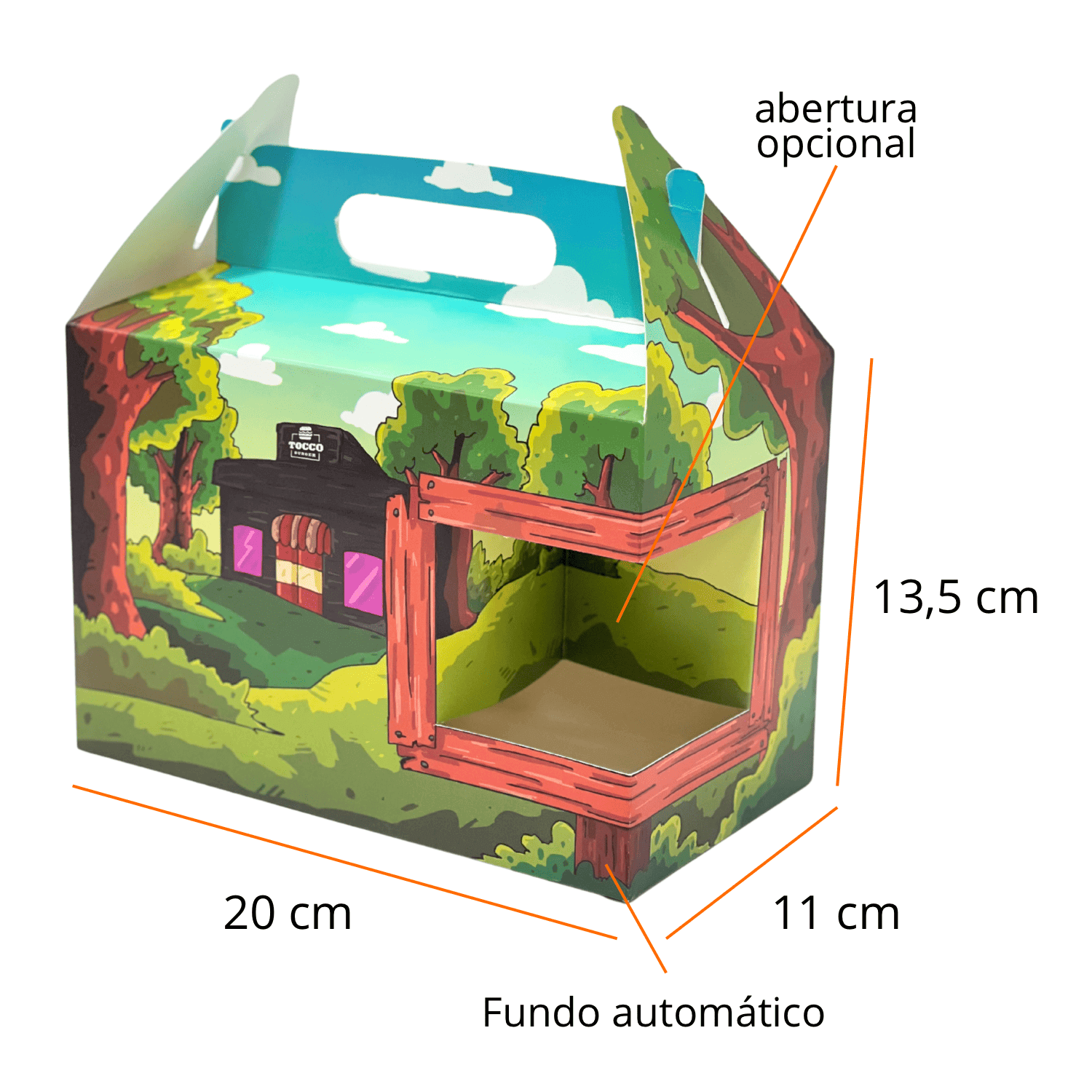 Embalagem Maleta Kit Lanche Delivery (20 x 11 x 13,5 cm) Personalizada