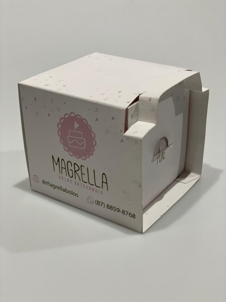 Embalagem p/ Bolo Fatia c/ gaveta com trava (8 x 8 x 8 cm) Personalizado