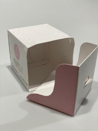 Embalagem p/ Bolo Fatia c/ gaveta com trava (8 x 8 x 8 cm) Personalizado