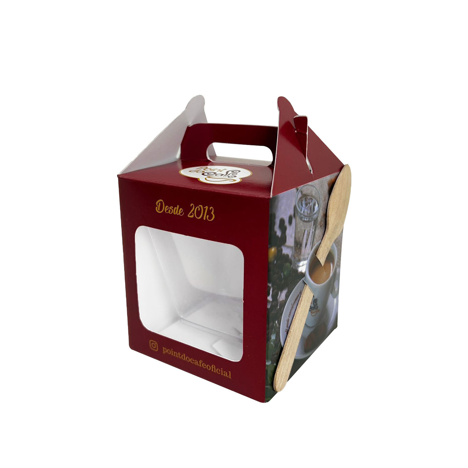 Embalagem Maleta Para Doces c/ Visor Vazado (8 x 8 x 9 cm) Personalizada