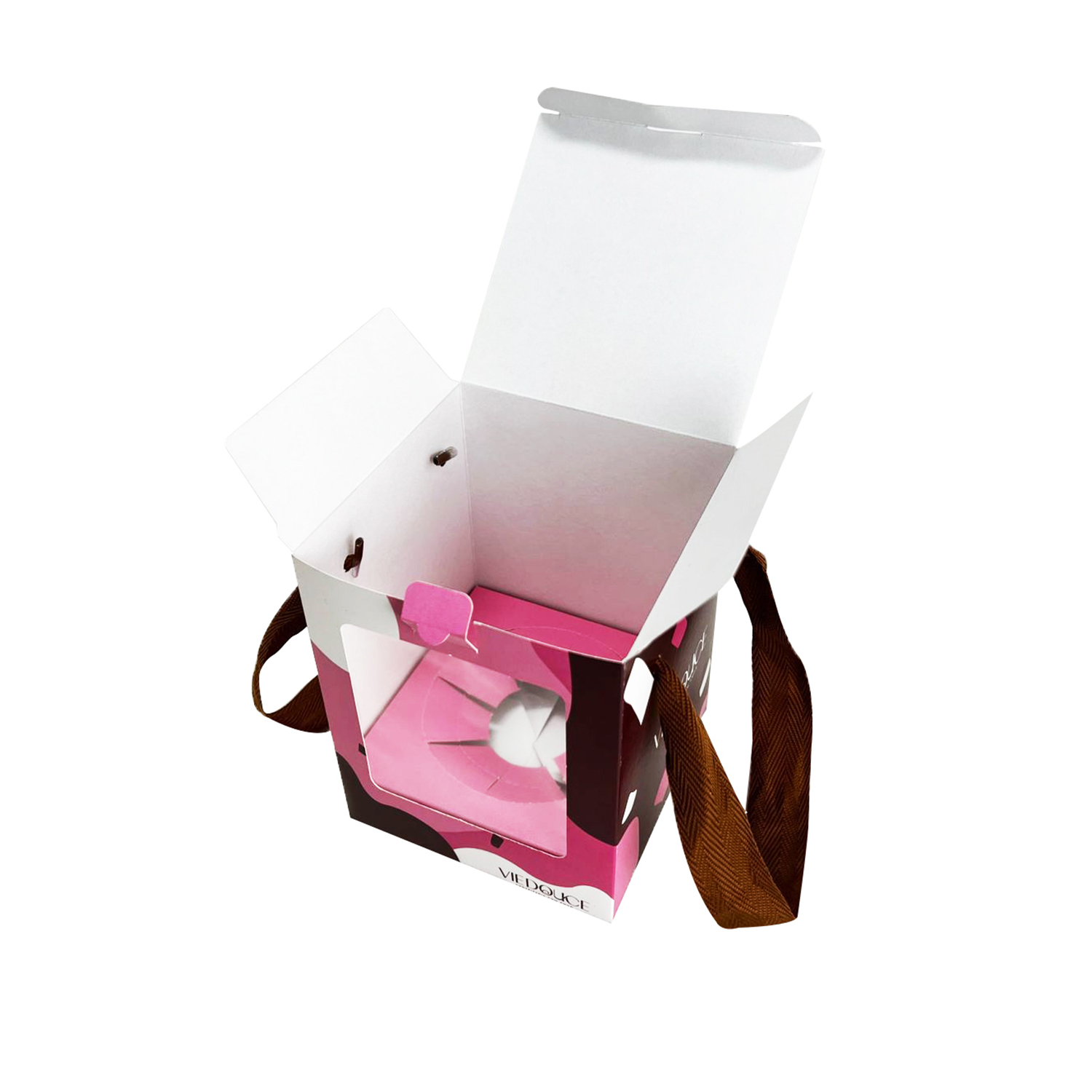 Embalagem Para Panetone c/ Visor de Acetato e Alça (11,5 x 11,5 x 14 cm) Personalizado