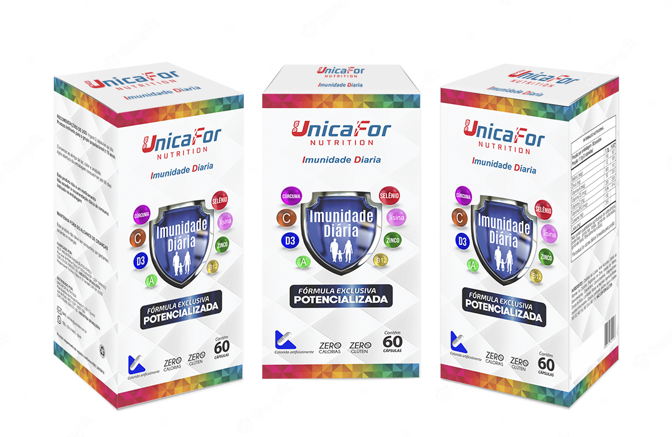 Embalagem para Suplemento (6 x 6 x 10 cm) Personalizada