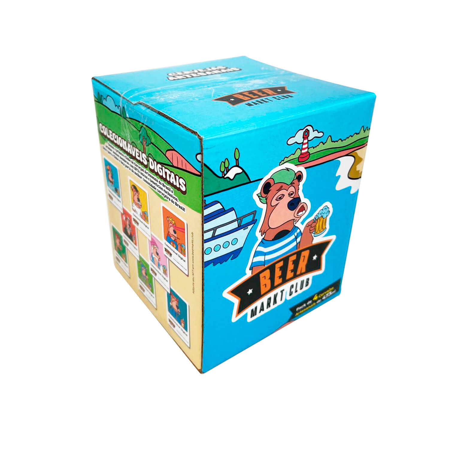 Caixa empastada p/ 4 latas (13,5 x 13,5 x 16 cm) Personalizada
