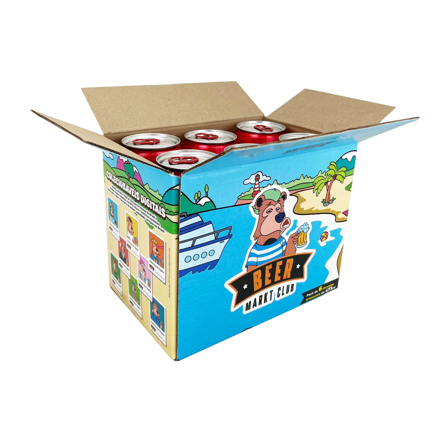 Caixa empastada p/ 6 latas (19,8 x 13,5 x 16 cm) Personalizada