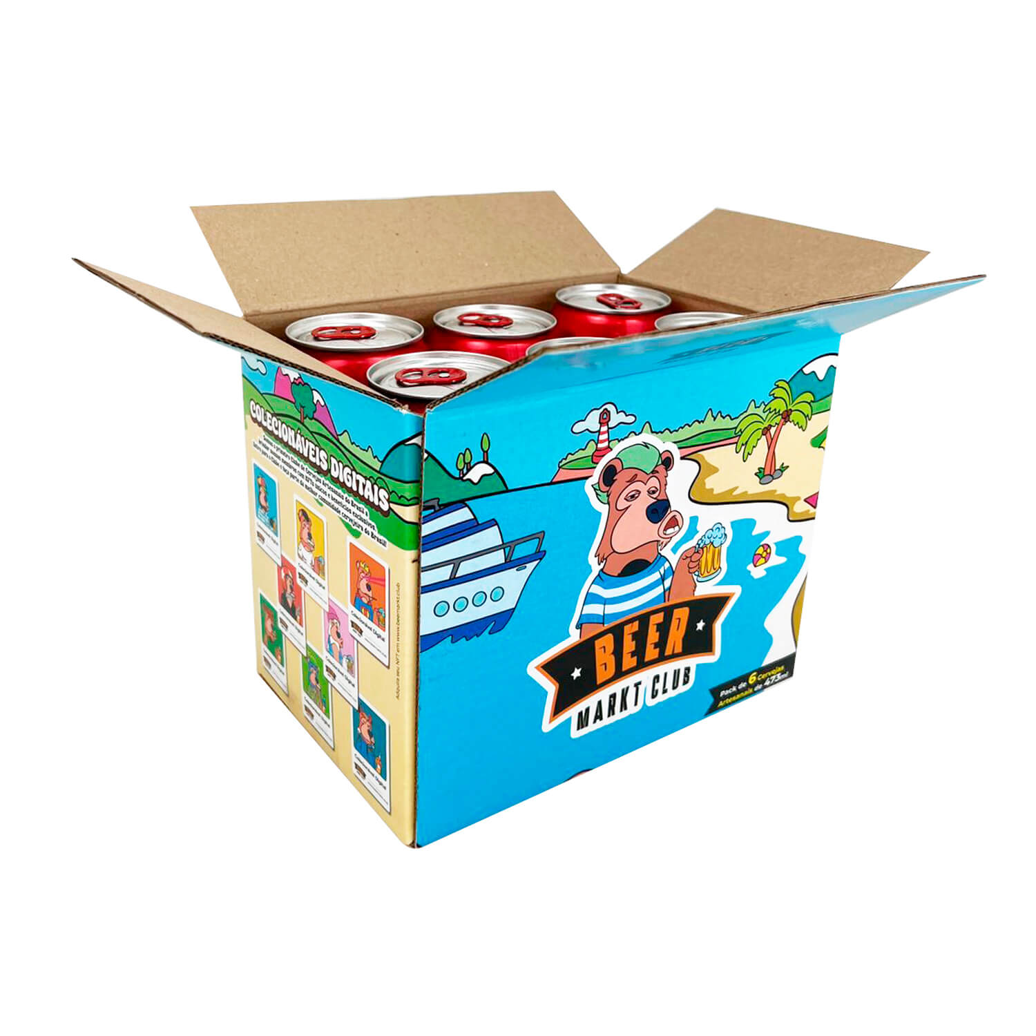 Caixa empastada p/ 6 latas (19,8 x 13,5 x 16 cm) Personalizada