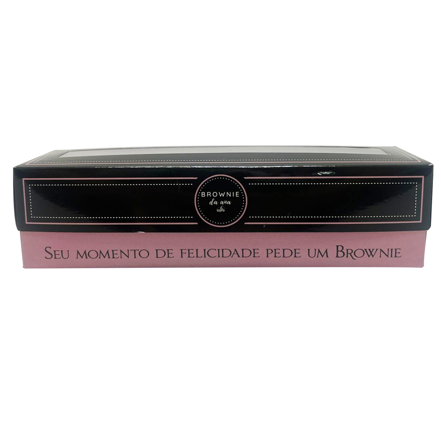 Embalagem p/ Brownies c/ divisória, Laminação interna e Acetato (20 x 5 x 5 cm) Personalizada