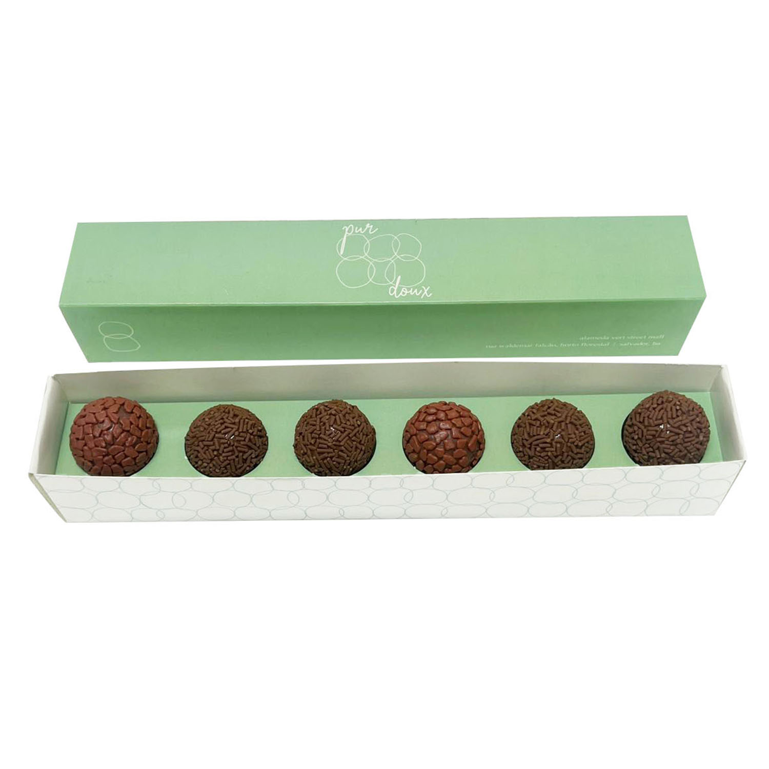 Embalagem Gaveta para 06 Brigadeiros ( 24 x 4 x 4 cm) Personalizada