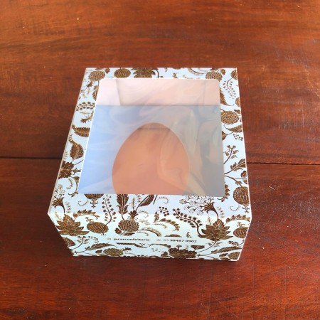 Caixa Ovo de Páscoa Colher 250g com visor vazado Personalizada