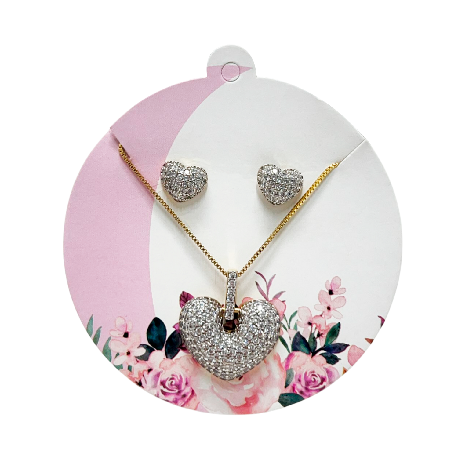 Tag Redonda (7,3 cm) Rosa Florida - 100 Unidades
