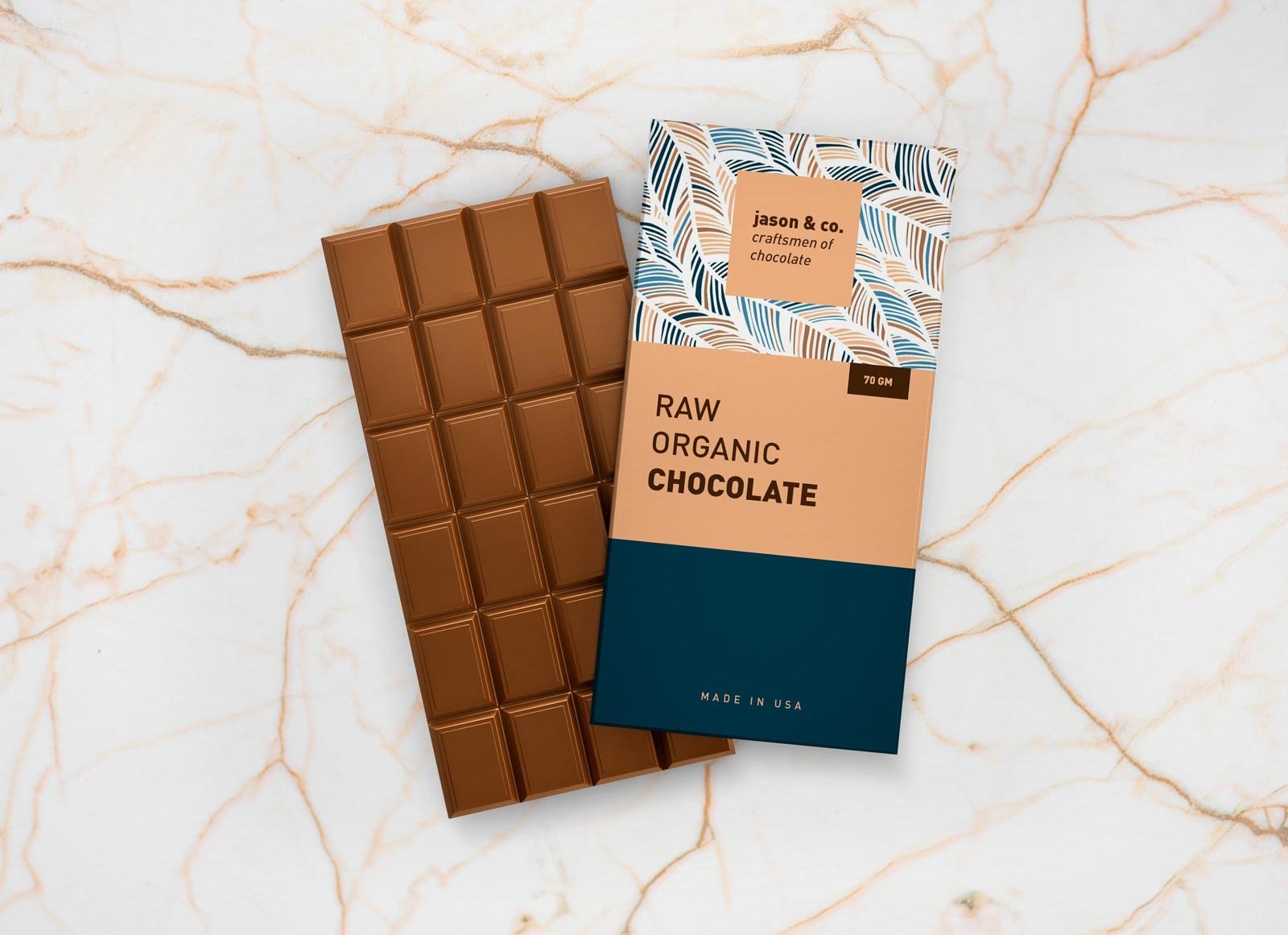 Embalagem para barra de chocolate (7 x 1 x 7 cm) Personalizada