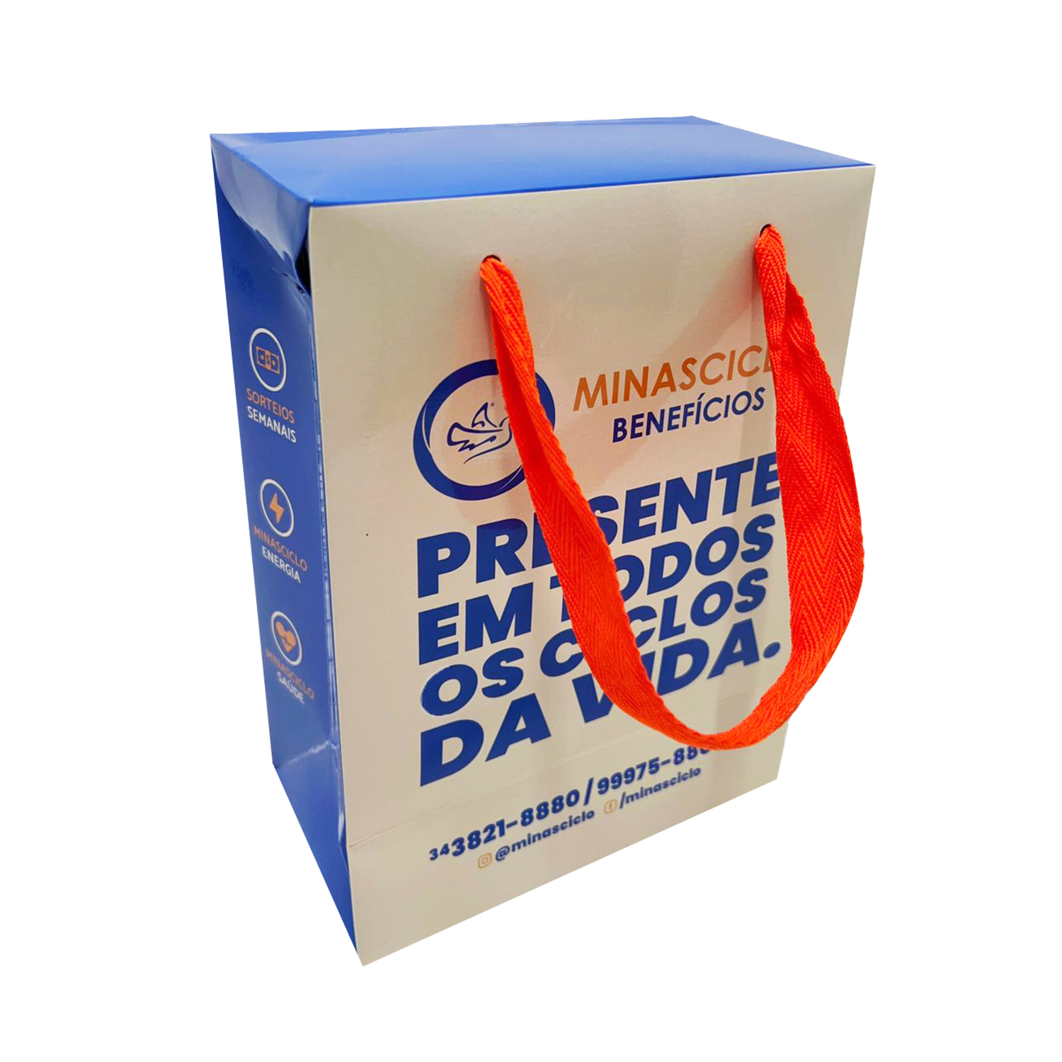 Caixa Sacola c/ Alça (16 x 9 x 22 cm) Personalizada
