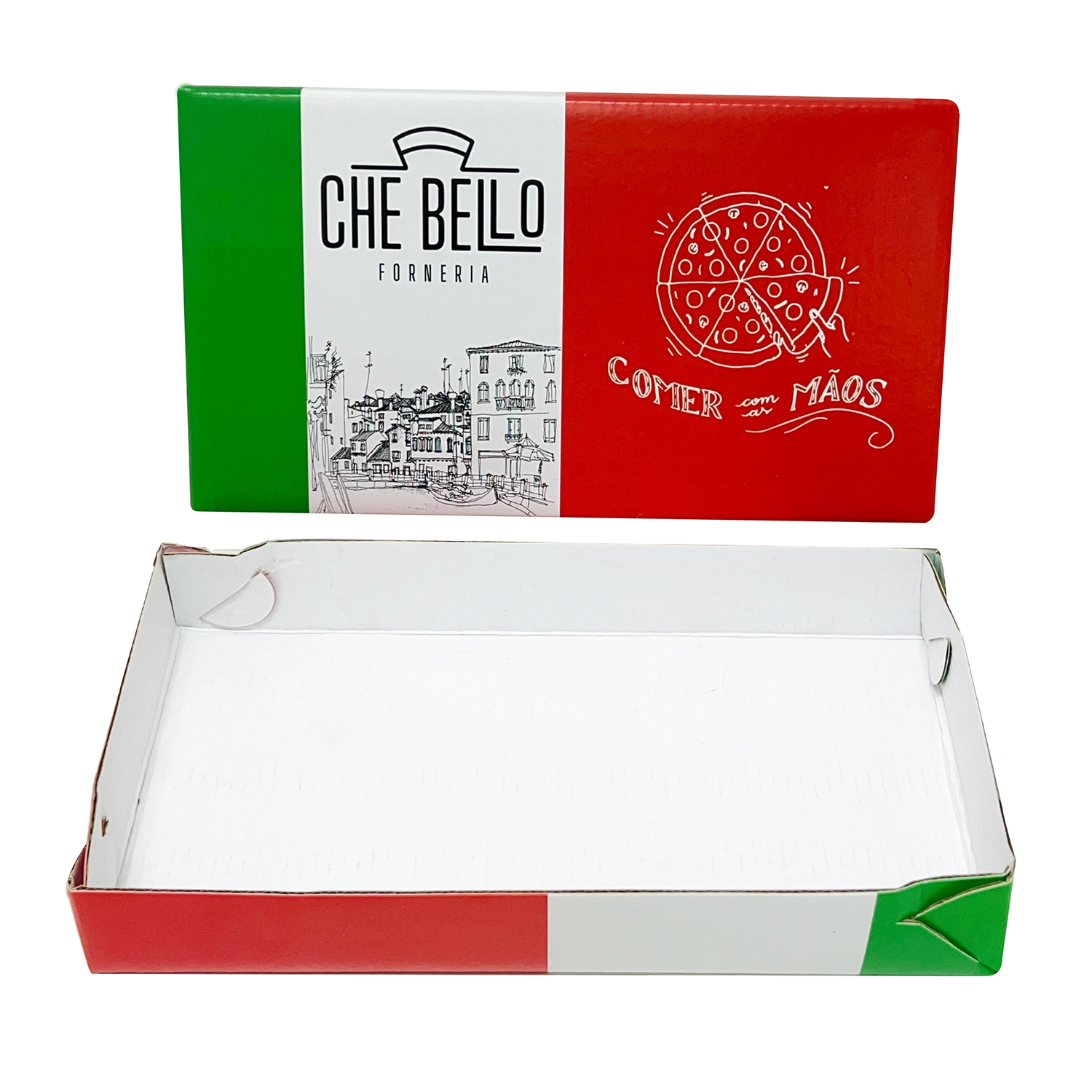 Caixa empastada tampa e fundo Panino (25 x 14 x 4 cm) Personalizada