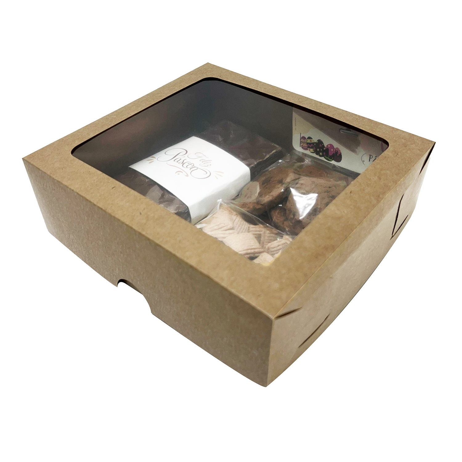 Embalagem Kraft Tampa e fundo c/ Visor Acetato e Laminação interna (20 x 18 x 6 cm) - 50 unidades