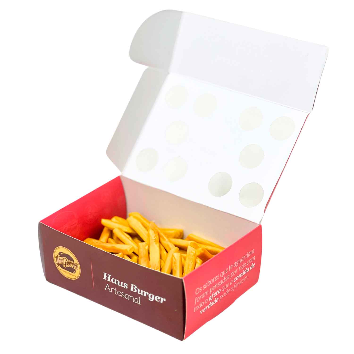 Embalagem Para frituras, porções, Batata (13 x 9 x 5 cm) - Personalizada