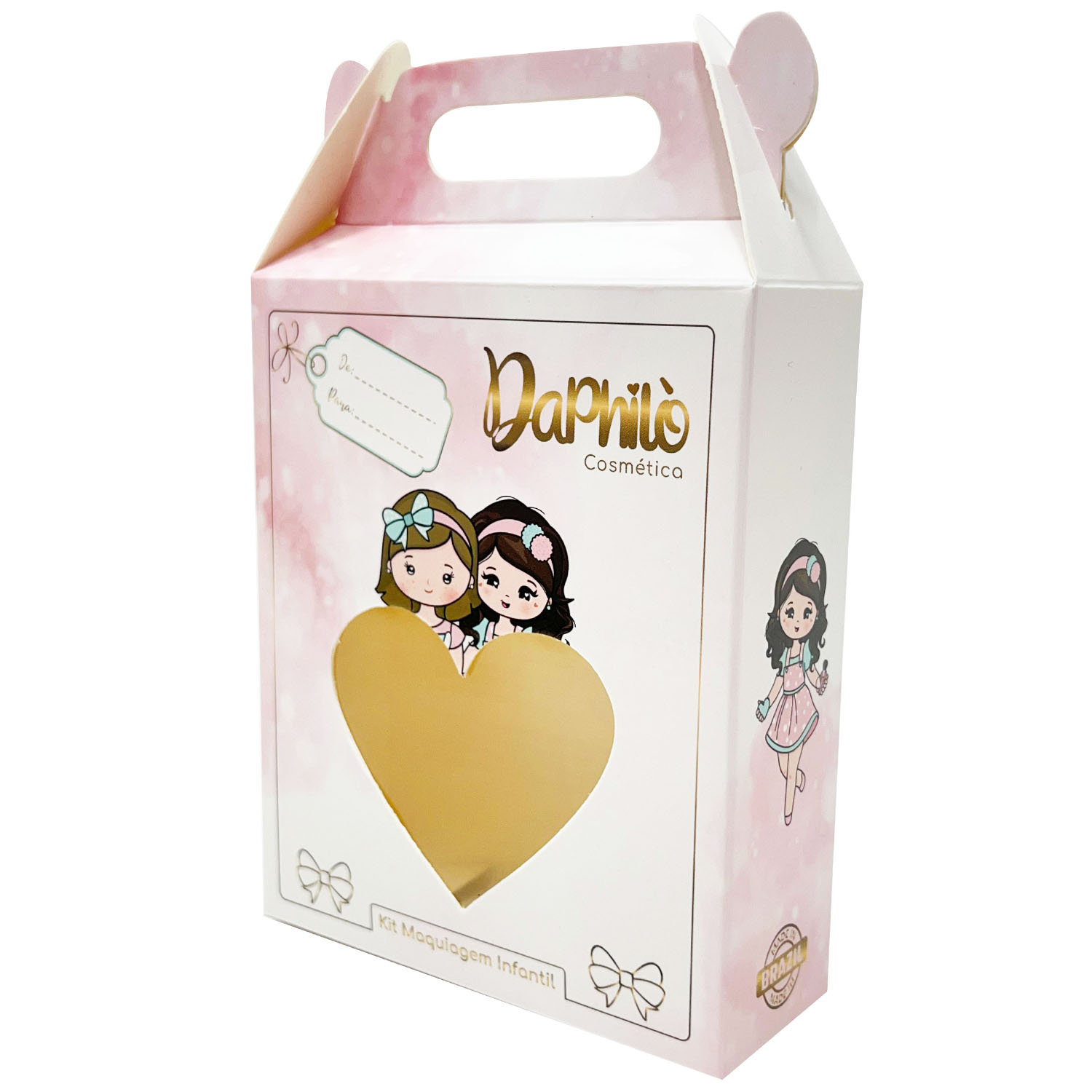 Embalagem Maletinha c/ Visor (10 x 3,6 x 12 cm) Personalizada