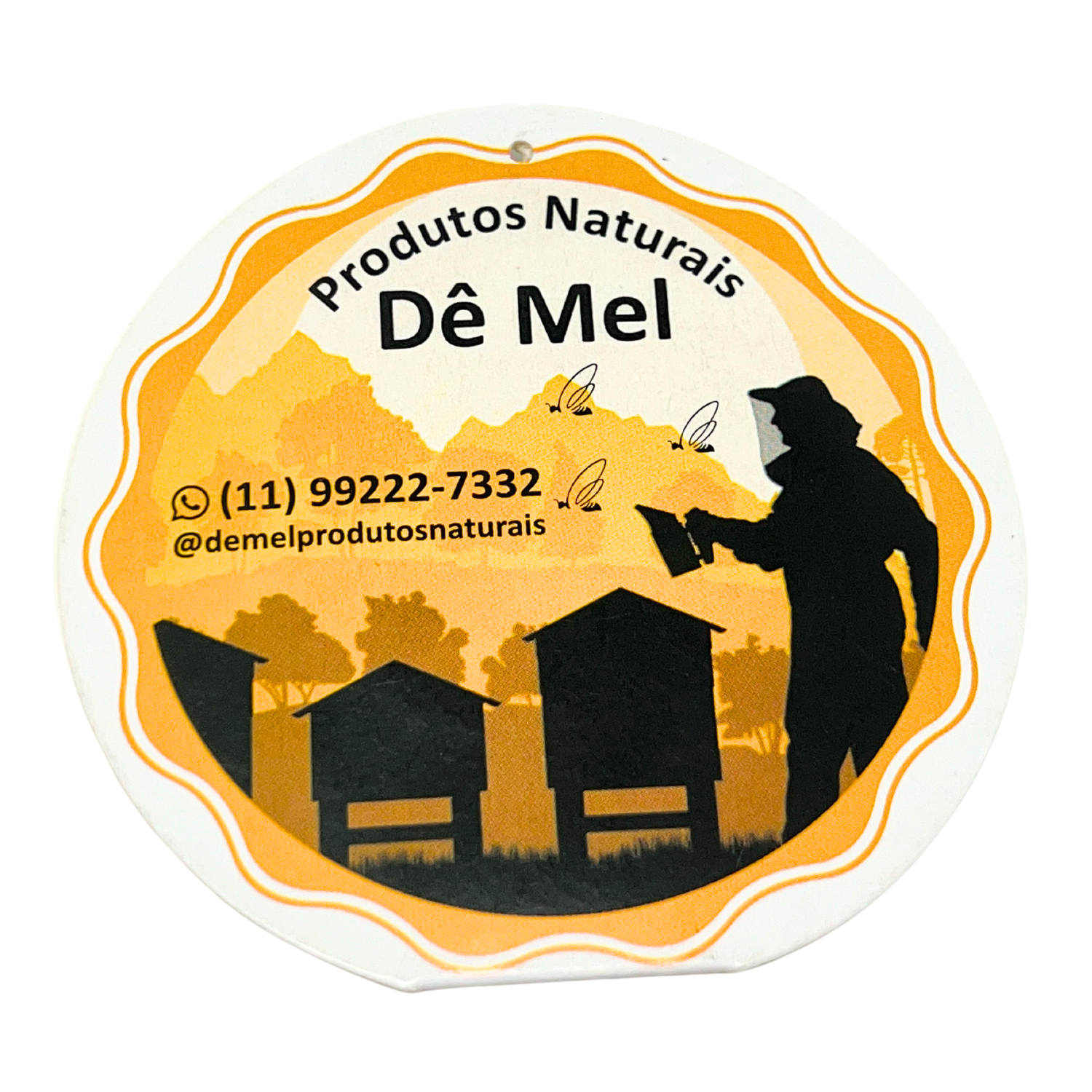 Tag colada com impressão frente e verso (diamentro 8 cm) Personalizada