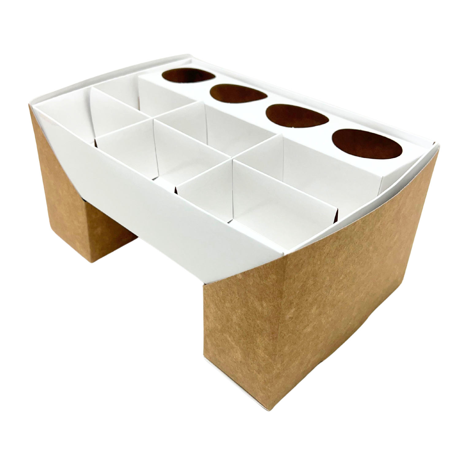 Caixa mesa com divisorias e porta molho (25 x 18 x 8 cm) c/laminação interna - 50 unidades