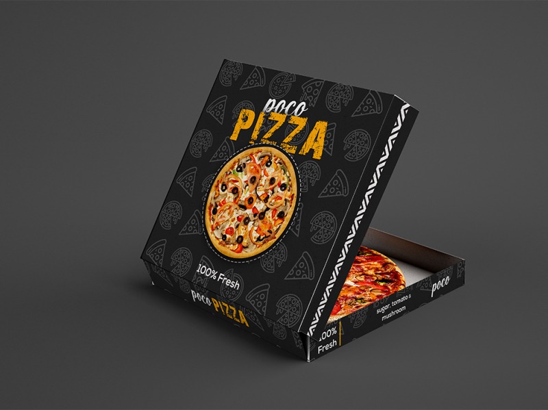 Caixa Pizza quadrada (35 x 35 x 5 cm) empastada e conjugada Personalizada