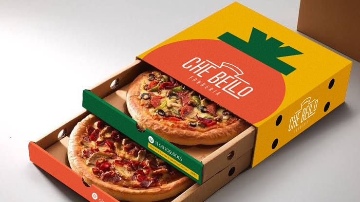 Caixa dupla p/ Pizza Gaveta (35 x 35 x 8,5 cm) Empastada Personalizada