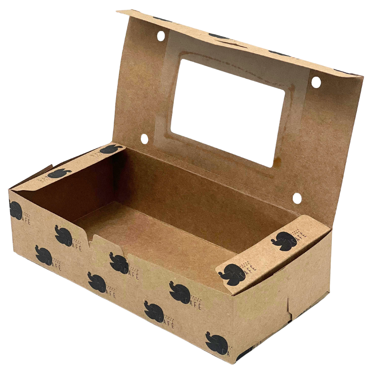 Embalagem para Lanche Natural c/ Visor de acetato c/ Respiro (20 x 10 x 5 cm) Personalizada