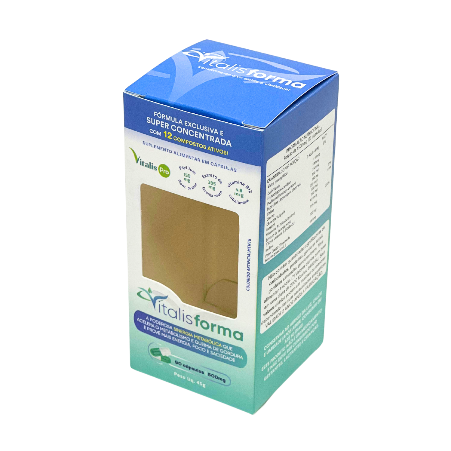 Embalagem para Suplementos (6 x 6 x 12,7 cm) Personalizado