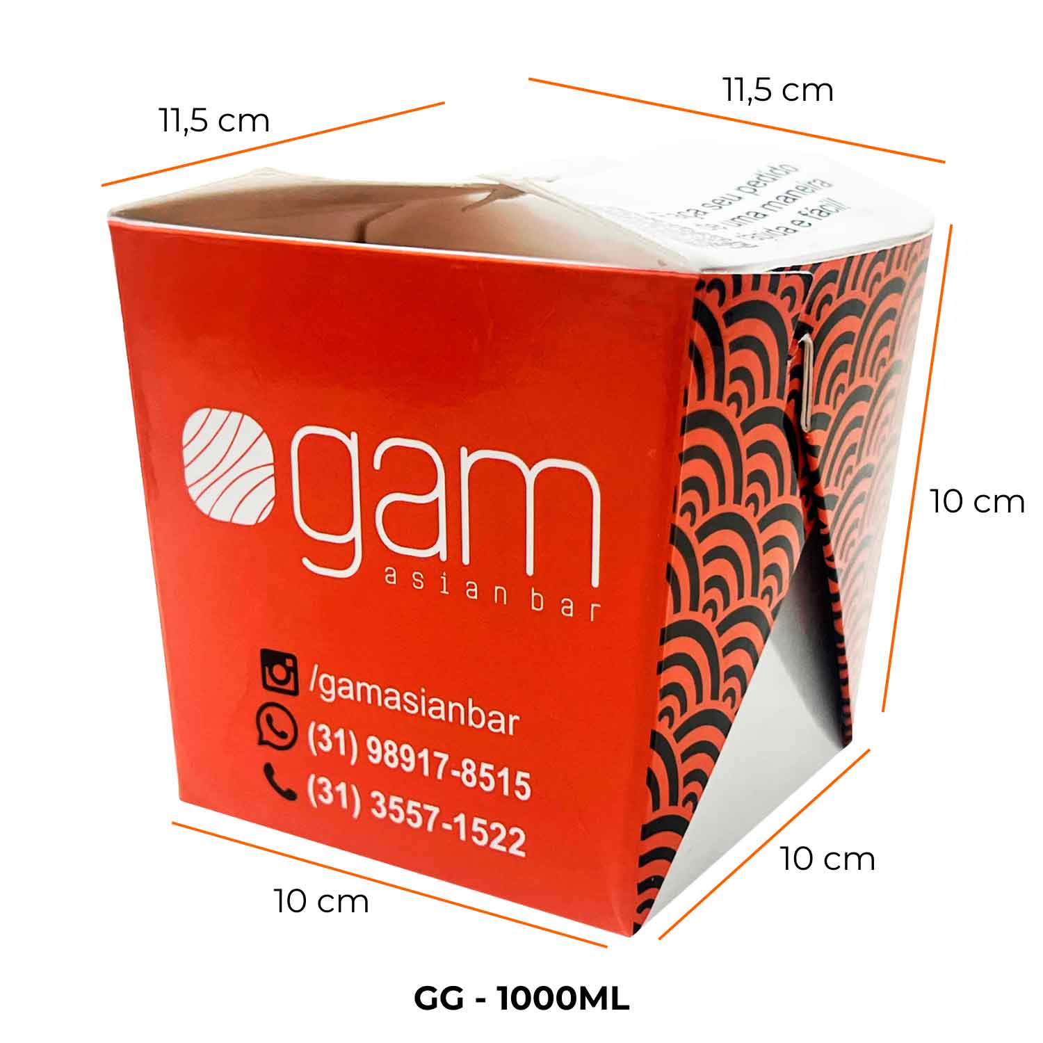 Embalagem Caixa Box GG 1000 ml - Personalizada