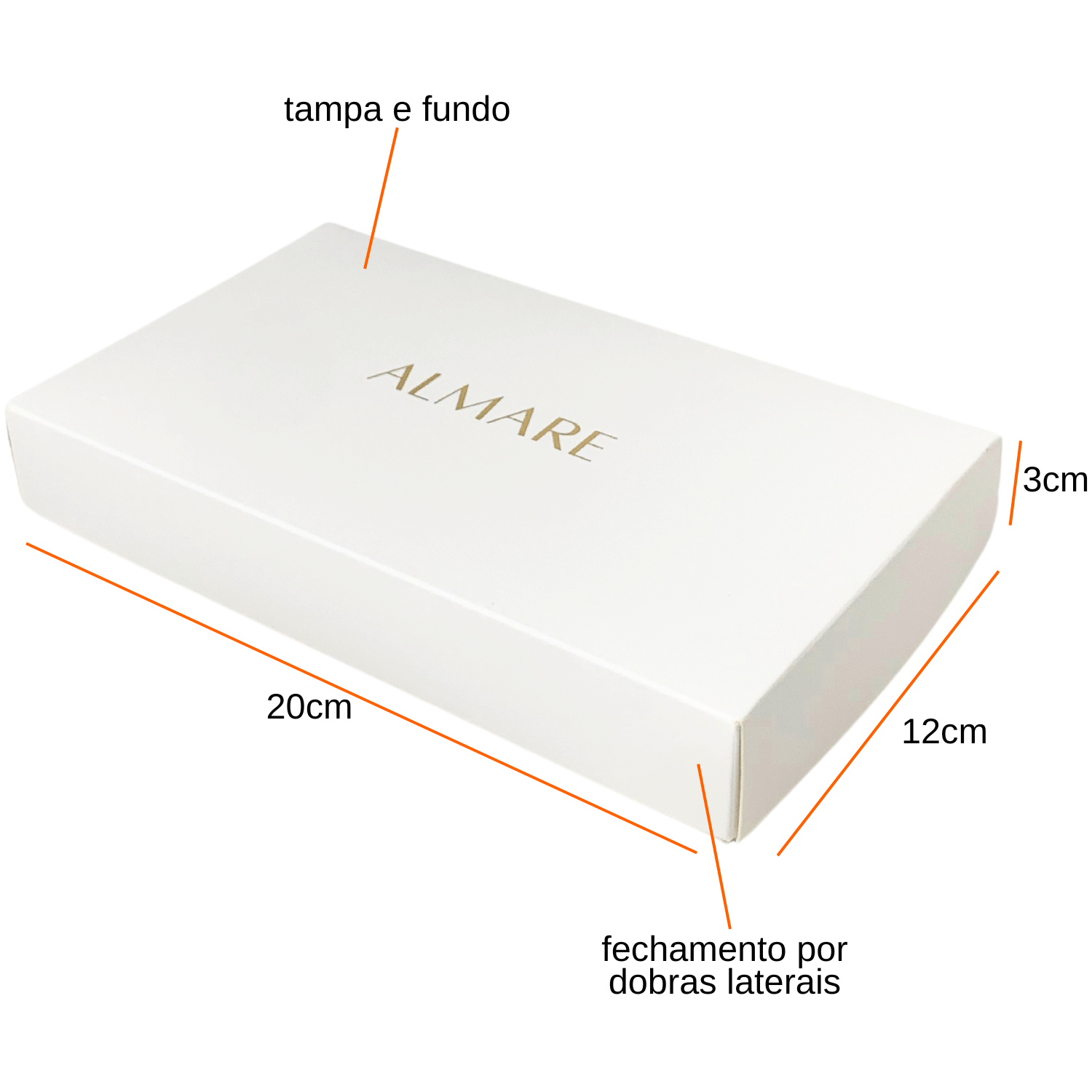 Embalagem Tampa e fundo Para Acessórios (20 x 12 x 3 cm) Personalizada
