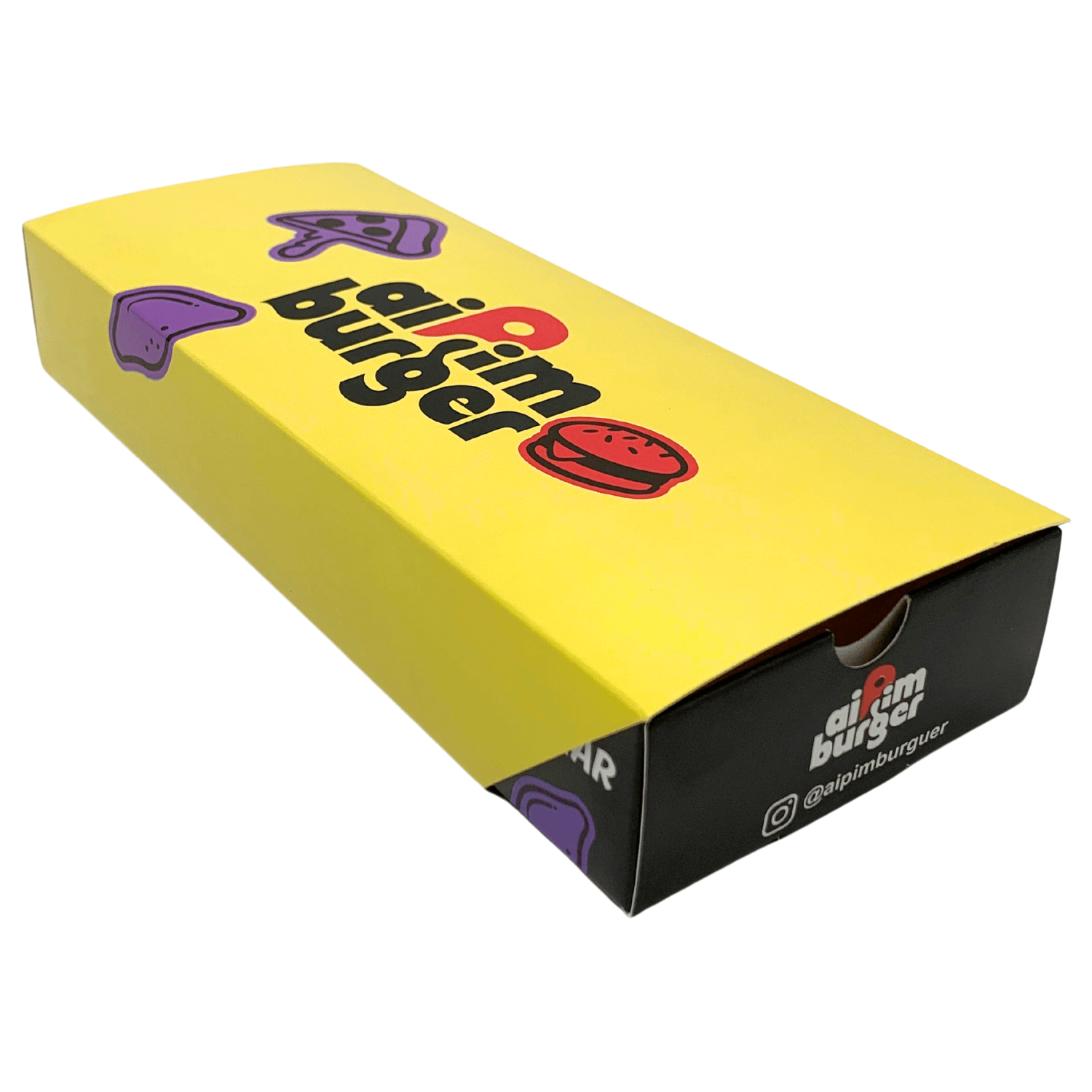 Embalagem Gaveta Para Pizza retangular (25 x 10 x 4 cm) Personalizada
