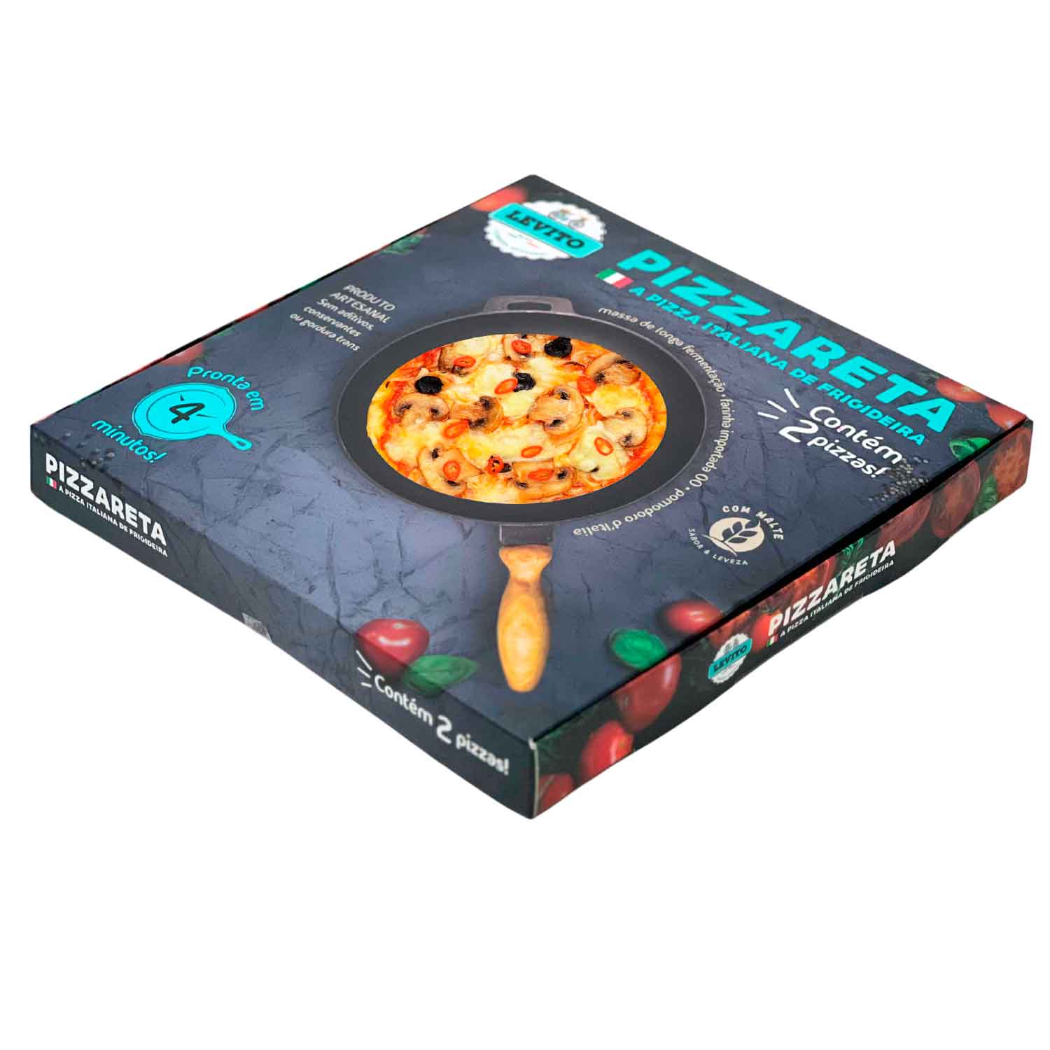 Embalagem Basculante Para Pizza (22 x 22 x 2,5 cm) Personalizada