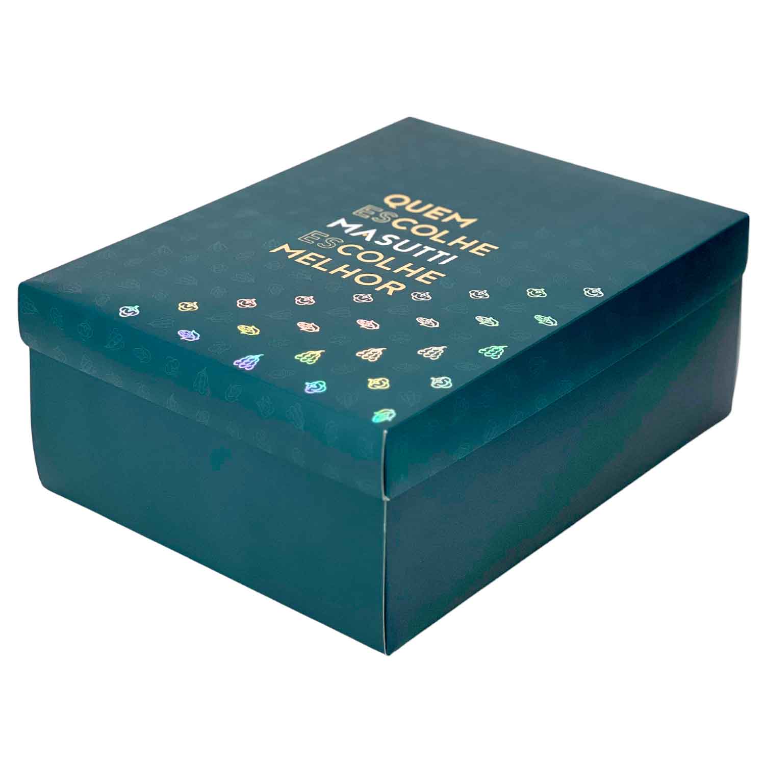 Embalagem Tampa e fundo c/ Berço, Laminação fosca e hot stamp (25,2 x 32 x 13 cm) Personalizada