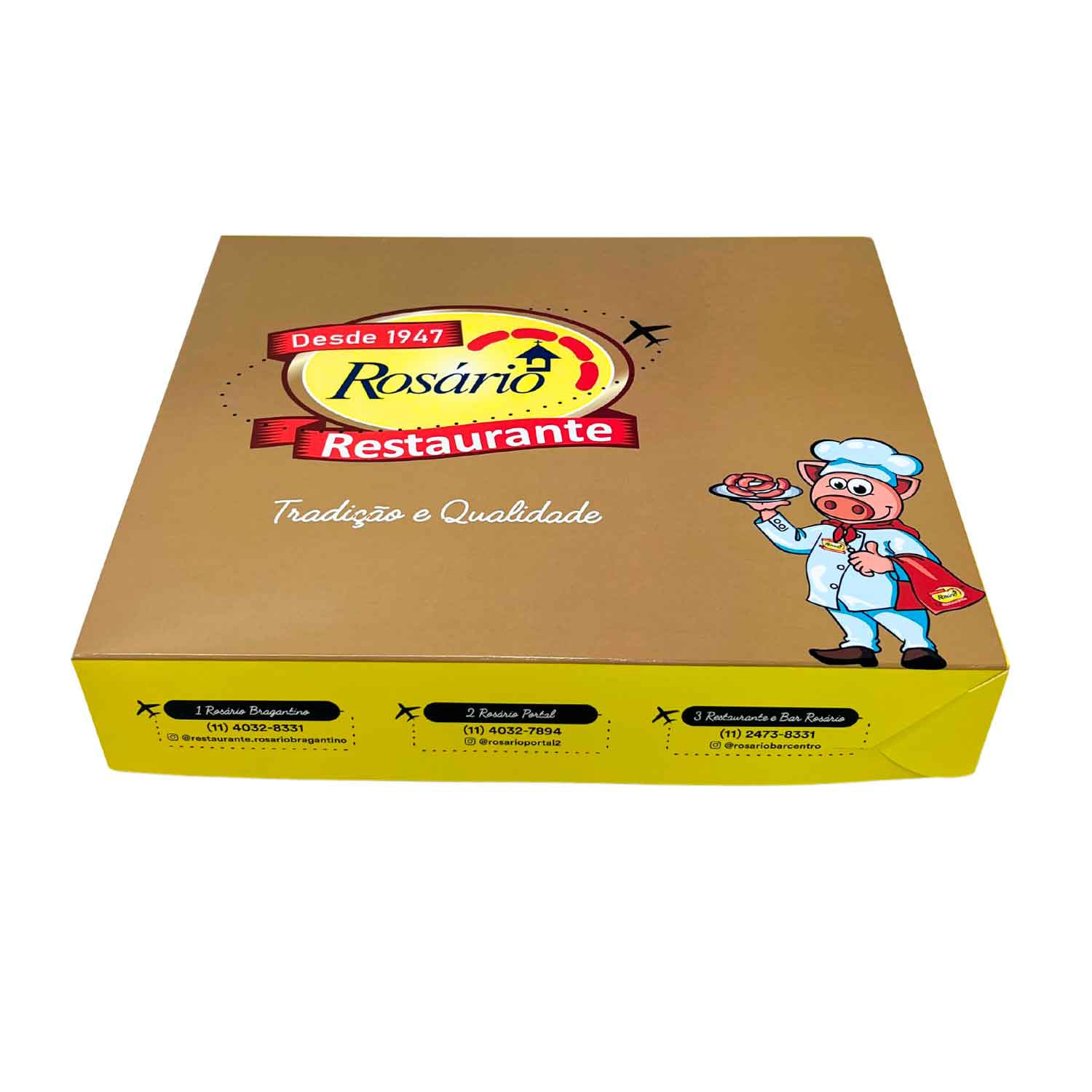 Embalagem Marmita G c/ Laminação Interna e Externa (26 x 23 x 5 cm) Personalizada