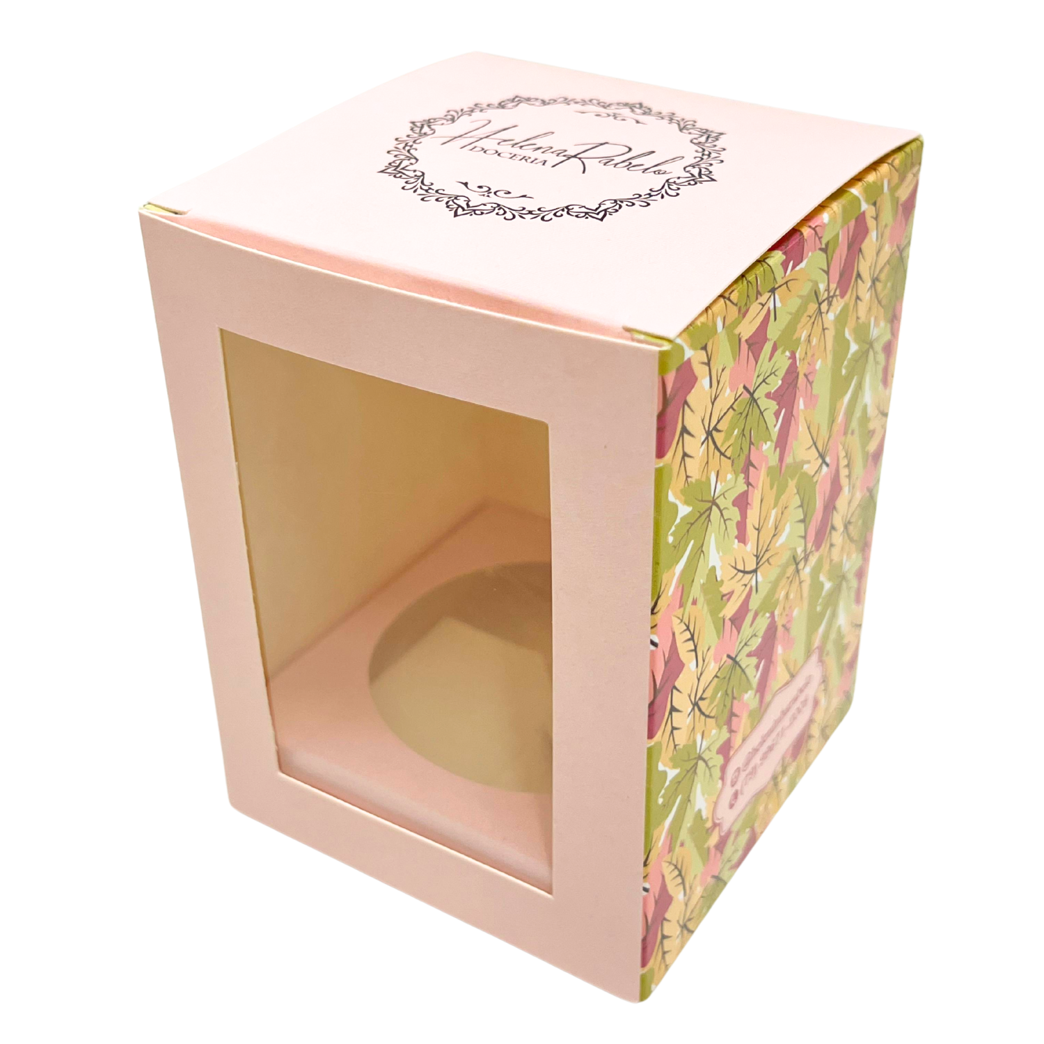 Embalagem Para Pote Com Visor c/ Berço (7 x 7 x 11,5 cm) Personalizado