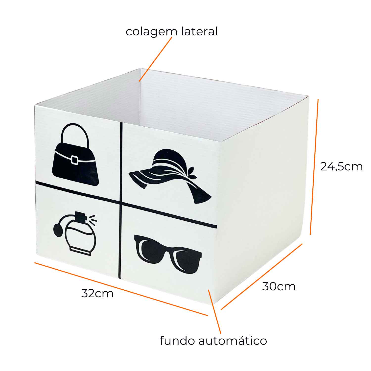 Caixa Cesta Empastada (32 x 30 x 24,5 cm) Personalizada