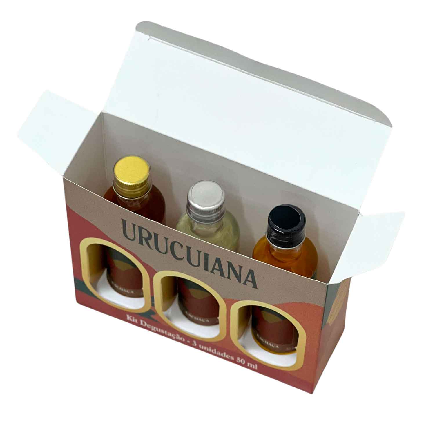 Embalagem Para 3 Garrafas c/ Berço (14,4 x 4,6 x 12,2 cm) Personalizada
