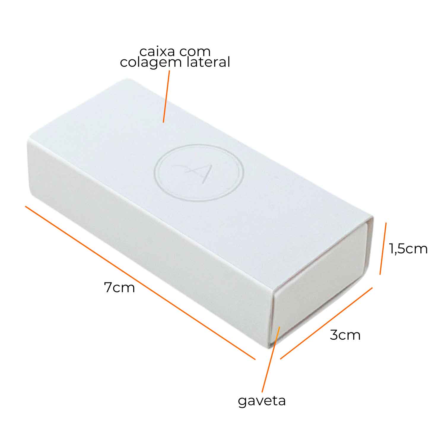 Embalagem Gaveta c/ Laminação Fosca (7 x 3 x 1,5 cm) Personalizada