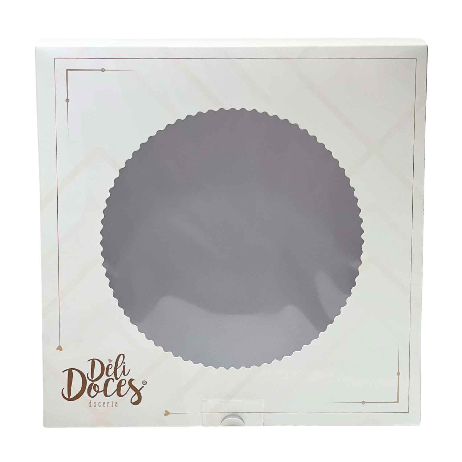 Embalagem Para Bolo c/ Visor (32 x 32 x 15 cm) Personalizado