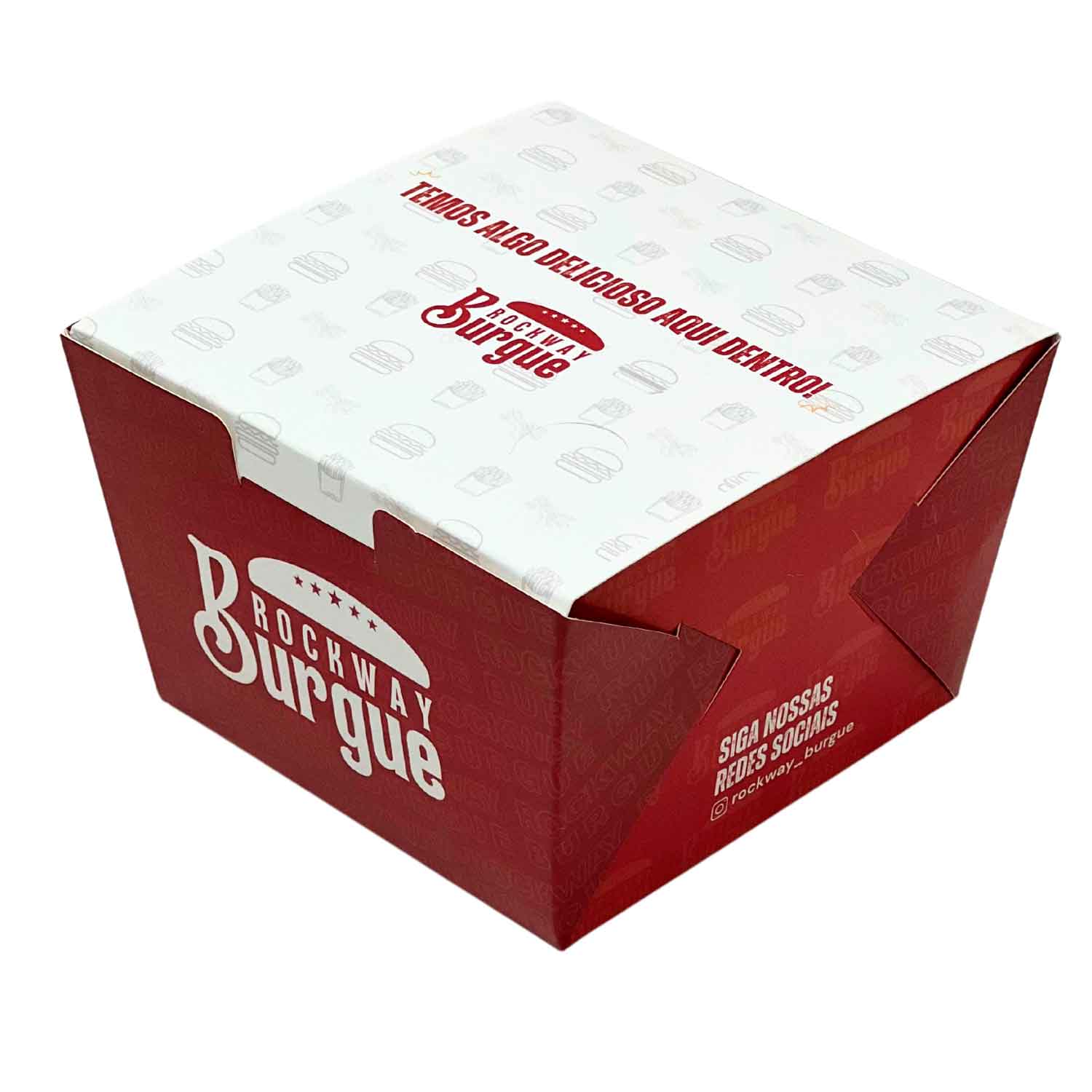 Embalagem Lanches, Hamburguer (11,5 x 11,5 x 8 cm) Personalizado